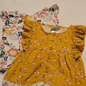 Carter's Yellow and White Floral Kids Dresses